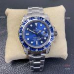 KS Factory Swiss Replica Rolex Submariner Blue Dial Diamond Bezel Mens Watch 
